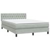 vidaXL Boxspring met matras fluweel lichtgrijs 140x210 cm