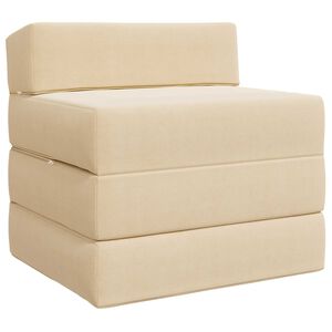 vidaXL Vouwbare Bankbed 2-zits Cr&egrave;mekleurig 70 x 60 x 63 cm