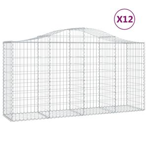 vidaXL Schanskorven 12 st gewelfd 200x50x100/120 cm ijzer
