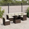 vidaXL 7-delige Loungeset met kussens poly rattan bruin