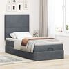 vidaXL Ottoman bed met matrassen 100x200cm fluweel donkergrijs