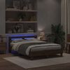 vidaXL Bedframe met LED Artisan Eiken 140 x 190 cm Bewerkt hout