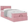 vidaXL Ottoman bed met matras 90x200cm fluweel roze