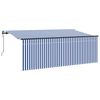 vidaXL Uitschuifbare luifel Blauw en Wit 350 x 200 cm