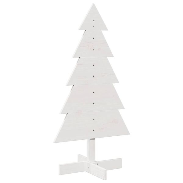 vidaXL Kerstdecoratie kerstboom 100 cm massief grenenhout wit