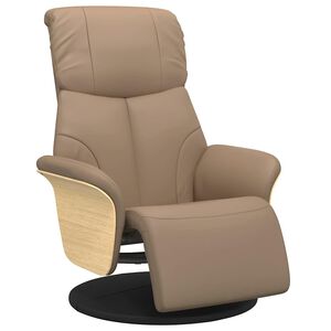 vidaXL Fauteuil verstelbaar met voetensteun kunstleer cappuccinokleur