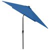 vidaXL Parasol met LED's en stalen paal 2x3 m azuurblauw