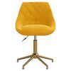 vidaXL Eetkamerstoel draaibaar fluweel mosterdgeel