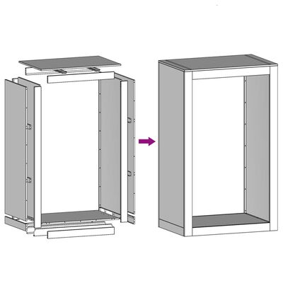 vidaXL Haardhoutrek 60x40x100 cm staal wit