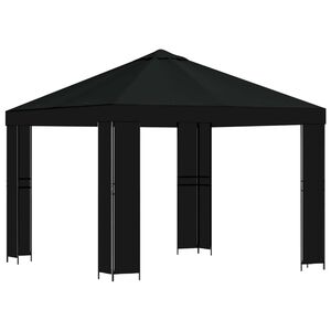vidaXL Paviljoen 3 x 3 m Zwart Polyester en staal 190 gsm