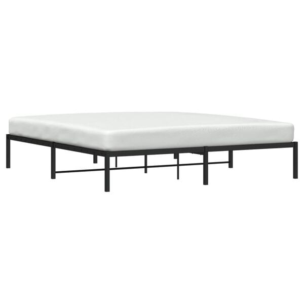 vidaXL Bedframe metaal zwart 180x200 cm