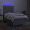 vidaXL Boxspring met matras en LED stof lichtgrijs 100x200 cm