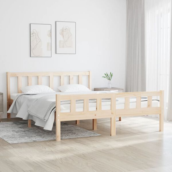 vidaXL Bedframe massief hout 120x190 cm