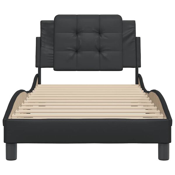 vidaXL Bedframe zonder matras "Zadar" kunstleer zwart 100x203 cm