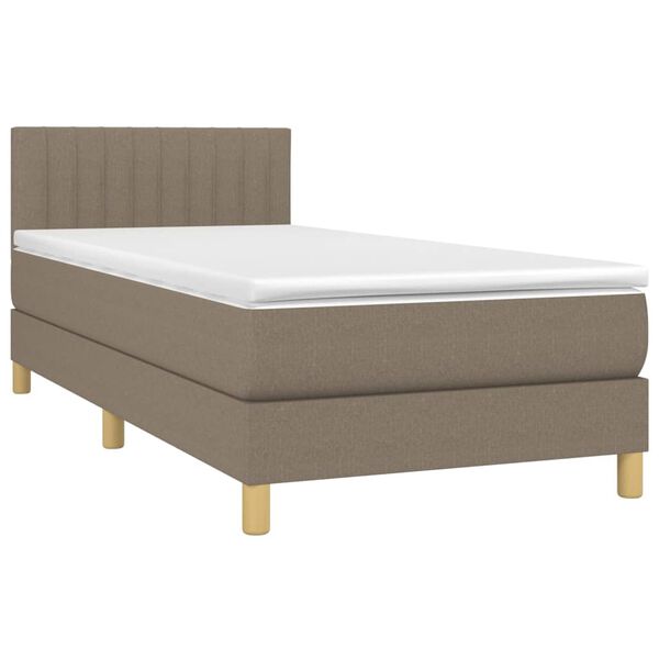 vidaXL Boxspring met matras stof taupe 90x200 cm