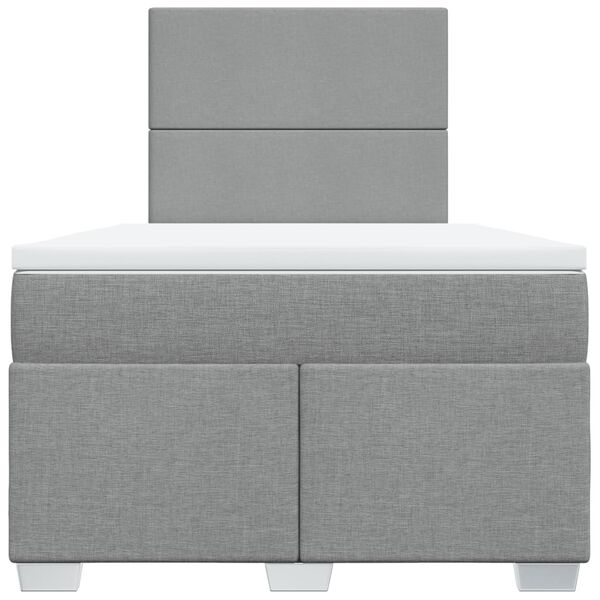 vidaXL Boxspring met matras stof lichtgrijs 120x200 cm