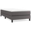 vidaXL Boxspring bed kunstleer grijs 90x200 cm