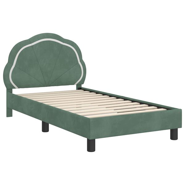 vidaXL Bedframe voor kinderen met hoofdbord Zeegroen 80 x 160 cm