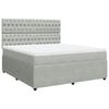 vidaXL Boxspring met matras fluweel lichtgrijs 180x200 cm