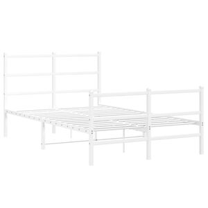 vidaXL Bedframe met hoofd- en voeteneinde&nbsp;metaal wit 120x200 cm