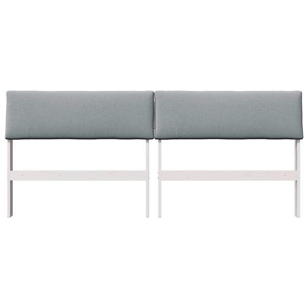 vidaXL Gestoffeerd hoofdbord Lichtgrijs 200 cm Massief grenenhout