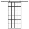 vidaXL Schuifdeur met beslagset 102x205 cm ESG glas zwart