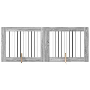 vidaXL Hondenhekje met standaards 2 pcs Grijs sonoma 100 x 80 cm
