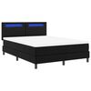 vidaXL Boxspringbed met matras Zwart 140 x 190 cm Kunstleer