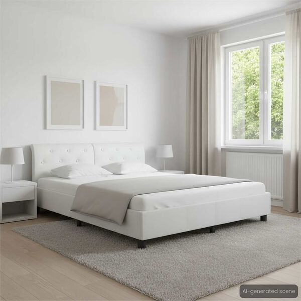 vidaXL Bedframe kunstleer wit 180x200 cm