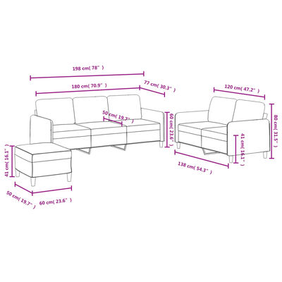 vidaXL 3-delige Loungeset fluweel zwart