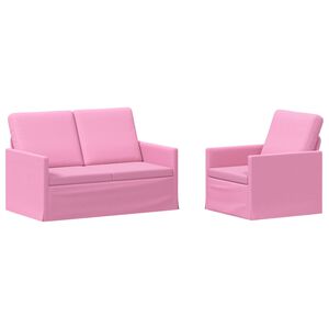 vidaXL Bankstel 2 pcs Roze Stof