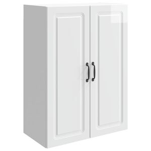 vidaXL Wandkast Hoogglans Wit 66 x 34,5 x 90 cm Bewerkt hout