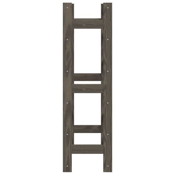 vidaXL Wijnrek voor 30 flessen massief grenenhout grijs