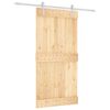 vidaXL Schuifdeur Natuurlijk en Wit 100 x 210 cm Massief Grenenhout