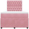 vidaXL Boxspring met matras fluweel roze 120x190 cm