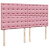 vidaXL Boxspring met matras fluweel roze 200x200 cm