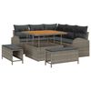 vidaXL Tuin Sofa Set met kussen 8 pcs Grijs Poly riet