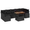 vidaXL Tuin Sofa Set met opslag 8 pcs Zwart Poly riet