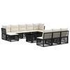 vidaXL Tuinbankenset 11 st Zwart poly rattan