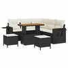 vidaXL Tuinbankenset met kussen 9 pcs Zwart en Cr&egrave;me poly rattan