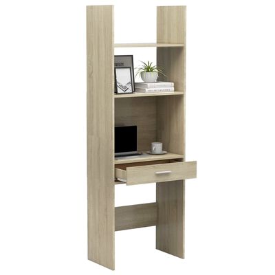 vidaXL Boekenkast 60x35x180 cm bewerkt hout sonoma eikenkleurig