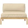 vidaXL Bankstel met kussen Beige 120 x 92 x 69 cm Massief Acaciahout