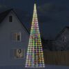 vidaXL LED-kerstboom aan vlaggenmast 3000 LEDs kleurrijk 800 cm