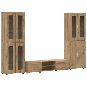 vidaXL Tv-meubelset FLORIN 3 pcs Artisan Eiken Bewerkt hout