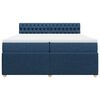 vidaXL Boxspring met matras stof blauw 200x200 cm
