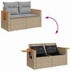 vidaXL Tuinbankenset met kussen 9 pcs Beige en Licht Grijs poly rattan