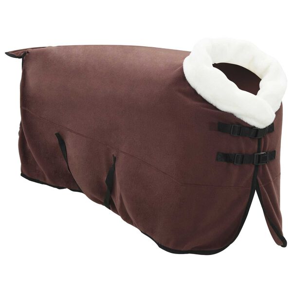 vidaXL Paardendeken Volledig Donkerbruin 125 cm Polar fleece