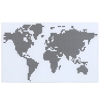 vidaXL Glazen bureau met wereldkaart-patroon