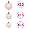 vidaXL Kunstkerstboom met verlichting en kerstballen 210 cm PVC blauw