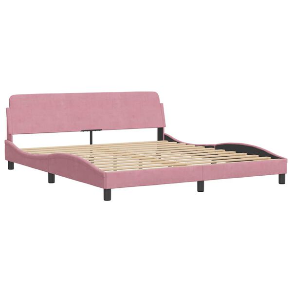vidaXL Bedframe zonder matras "Hanko" fluweel roze 180x200 cm